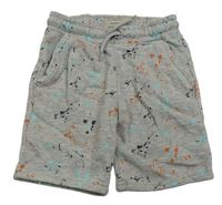 Šedo-barevné skvrnité melírované teplákové kraťasy zn. PRIMARK
