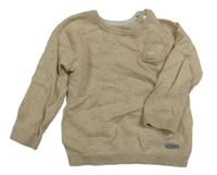 Béžovo-šedý melírovaný vlněný svetr zn. M&S