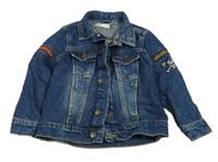 Tmavomodrá riflová bunda s Tygrem a límečkem KOTON KIDS