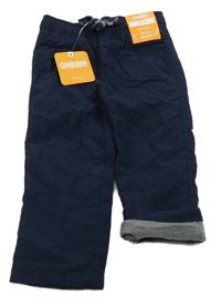 Nové - tmavomodré šusťákové podšité kalhoty GYMBOREE.