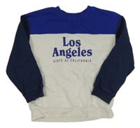 Smetanovo-safírovo-tmavomodrá mikina s nápisy H&M