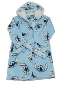 Světlemodrý plyšový župan se Stitchem a kapucí PRIMARK