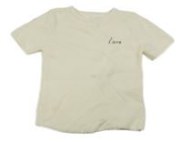 Smetanové žebrované pletené crop tričko s nápisem ZARA