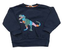 Tmavomodrá oversize mikina s dinosaurem M&S