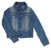 Modrá tepláková riflová bunda s límečkem TOM TAILOR