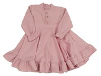 Světlerůžové šaty s volánky Burc Bebe