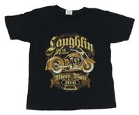 Černé tričko s motorkou FRUIT of the LOOM