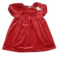 Nové - červené lesklé sametové šaty s mašlí LEIGH TUCKER