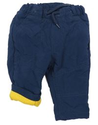 Tmavomodré šusťákové podšité kalhoty C&A