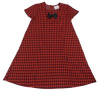 Červeno-černé kostkované šaty s mašlí Topolino