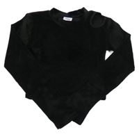 Černá plyšová crop mikina s průstřihem Y.F.K.