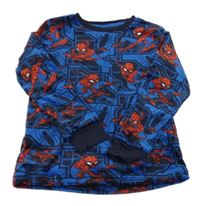 Tmavomodro-modrá plyšová pyžamová mikina se Spider-many C&A