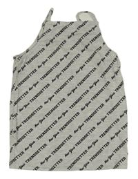 Šedý melírovaný top s nápisy George