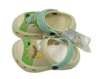 Nové - světlebéžovo-šedobéžovo-zeleno-mátové gumové nazouváky s dinosaurem Lily & Dan vel. 24