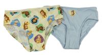 2x - Kalhotky - Světležluté s Disney princeznami, světlemodré s Belle H&M