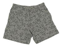 Šedé melírované kraťasy s Tomem a Jerrym 