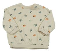 Smetanová oversize mikina s auty H&M