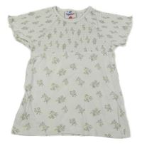 Bílé tričko s kytičkami Topolino