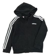 Černo-bílá propínací mikina s kapucí Adidas