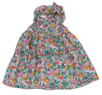 Růžové květované lehké šaty s ptáčky Primark