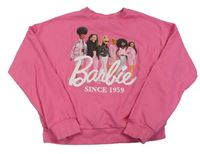 Růžová crop mikina s Barbie
