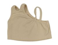 Béžový žebrovaný crop top Shein