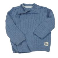 Modrý žebrovaný zavinovací svetr Mothercare