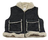 Černá šusťáková zateplená crop vesta Zara
