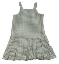 Bílo-černo-zelené kostkované šaty Primark