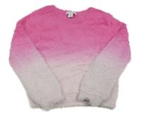 Tmavorůžovo-růžový chlupatý ombré svetr Primark