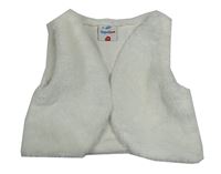 Bílá kožešinová podšitá crop vesta Topolino