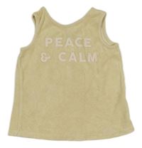 Béžový froté top s nápisem Zara