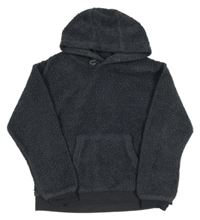 Antracitová huňatá mikina s kapucí George