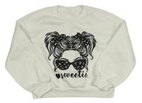 Bílá mikina s dívkou Shein