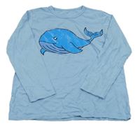 Světlemodré triko s velrybou