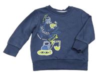 Tmavomodrá mikina s bagrem a zvířaty George