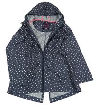 Tmavomodrá puntíkatá šusťáková parka s kapucí Yd.