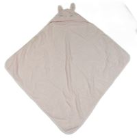 Světlerůžová froté osuška s kapucí s králíkem Matalan