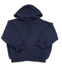 Tmavomodrá propínací oversize mikina s kapucí George