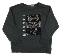 Antracitová mikina s Avengers z překlápěcích flitrů LC Waikiki