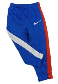 Modro-červeno-bílé sportovní funkční tepláky s logem Nike