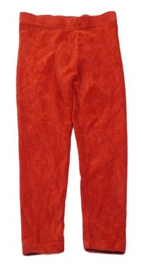 Červené žebrované sametové legíny George