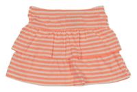 Neonově růžovo-bílá pruhovaná bavlněná vrstvená sukně H&M