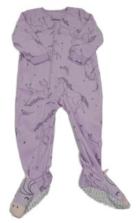 Lila fleecový overal s jednorožci Carter's