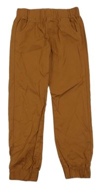 Hnědé plátěné jogger cuff kalhoty TCM