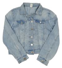 Světlemodrá riflová crop bunda H&M