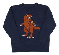 Tmavomodrý svetr s dinosaurem
