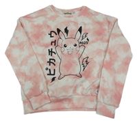 Růžovo-bílá batikovaná mikina s Pikachu C&A