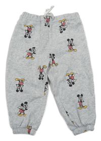 Šedé melírované tepláky s Mickeym H&M