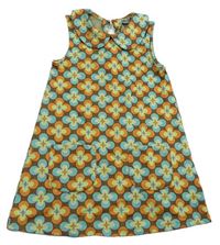 Hnědo-barevné květované úpletové šaty Next